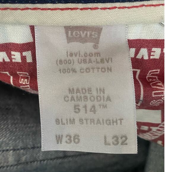 Levi's 514 Slim Straight Fit Men's Jeans.  36 x 32 - Picture 8 of 12